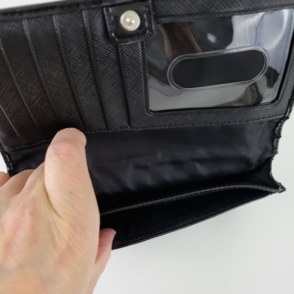 Coach Black Formal Signature  Logo Clutch Wallet with Wrist Strap - Picture 4 of 5